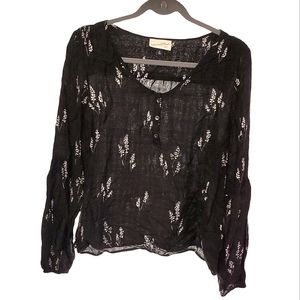 Floral Top - Universal Thread - black/white